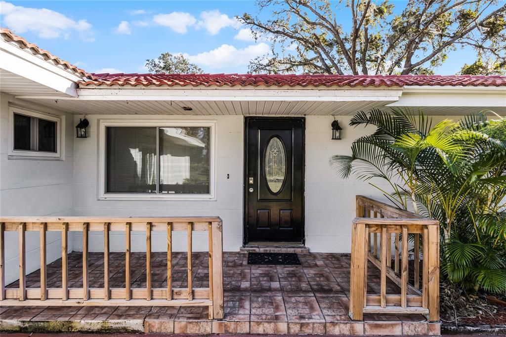 Tiled Front Porch and Smart Lock