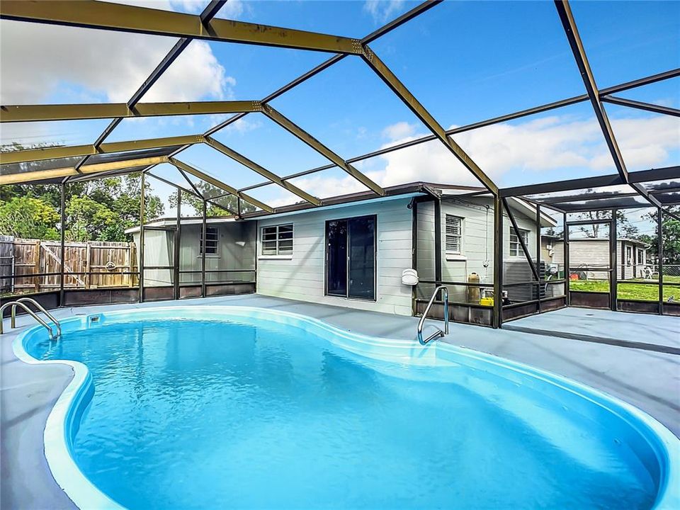 pool view looking towards the home