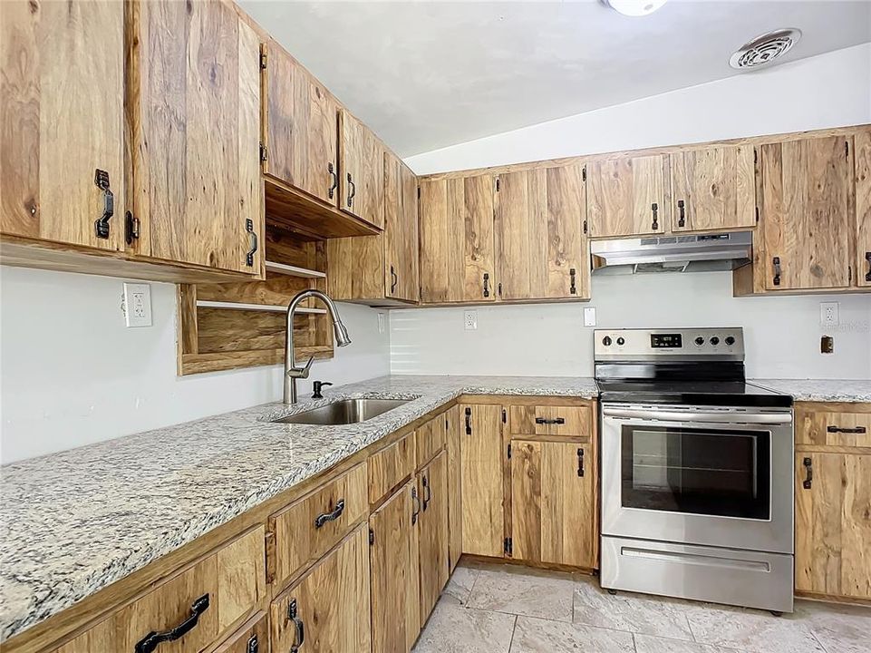 kitchen with many cabinets