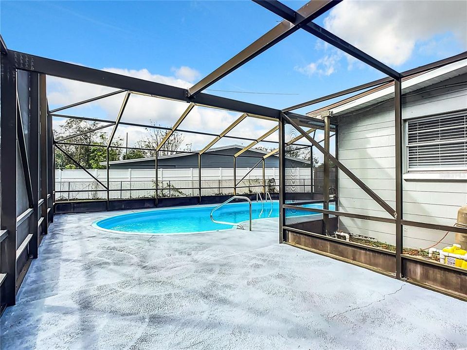 cement deck pool area