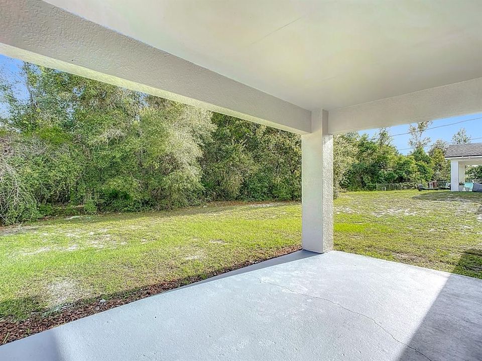 Covered back porch view