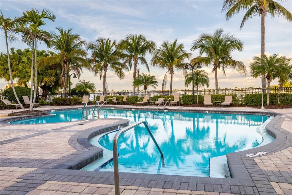 Dip your toes and swim in this waterfront pool