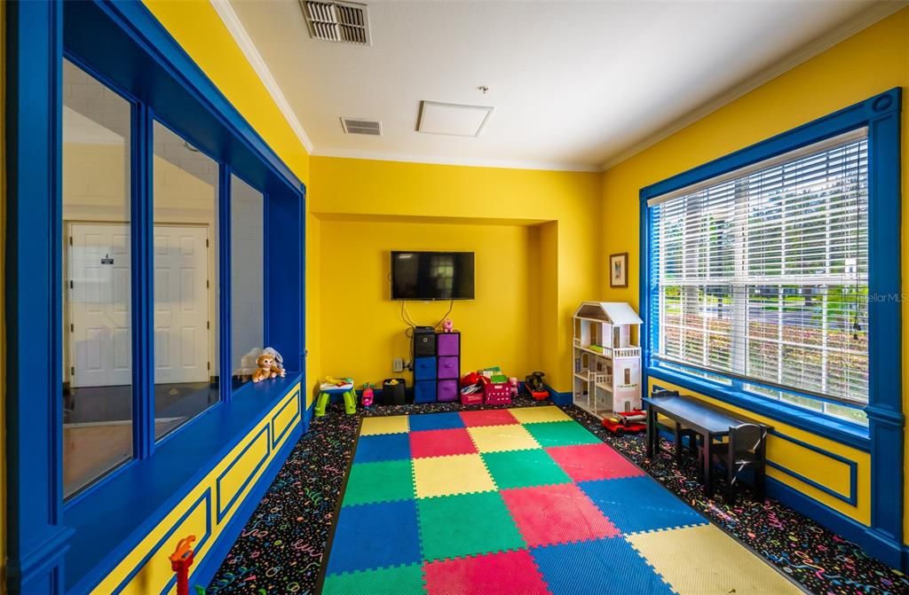 playroom attached to fully equipped fitness center