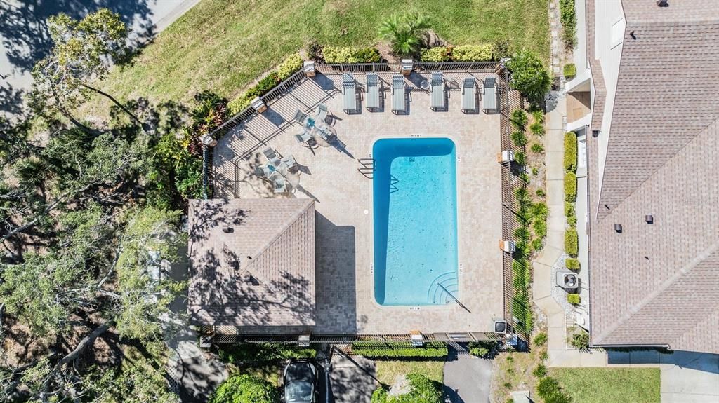 Aerial view of pool.