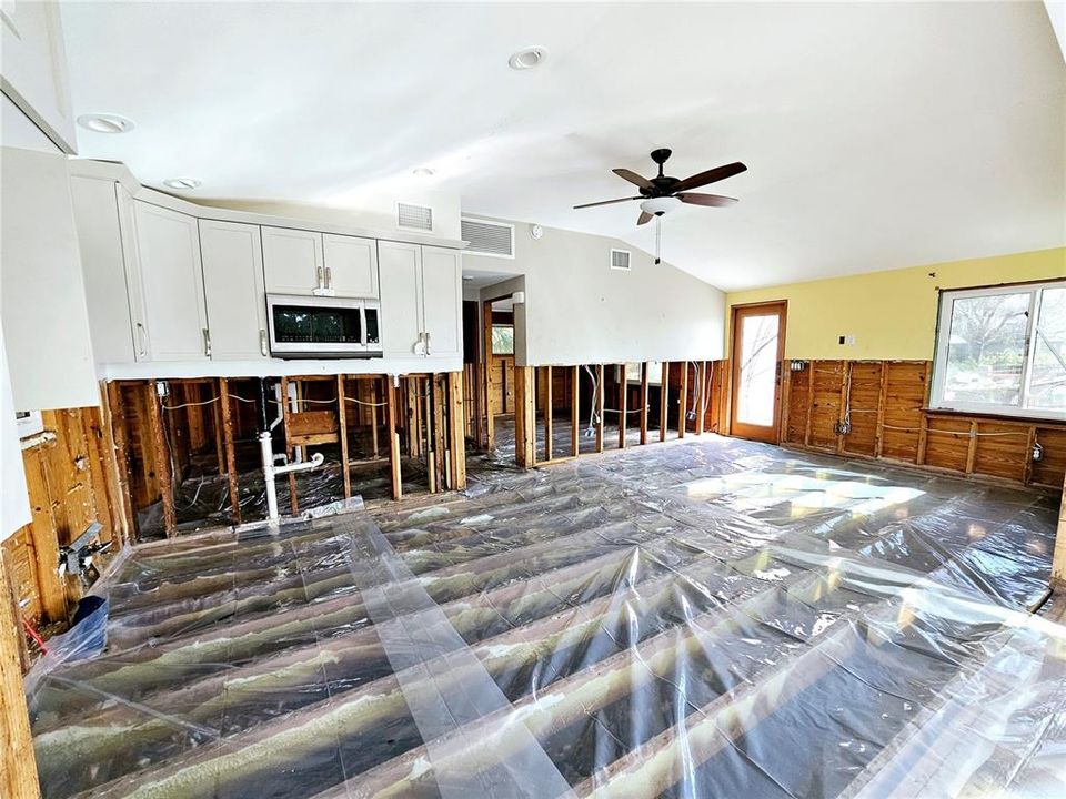 Dining room, kitchen & living room