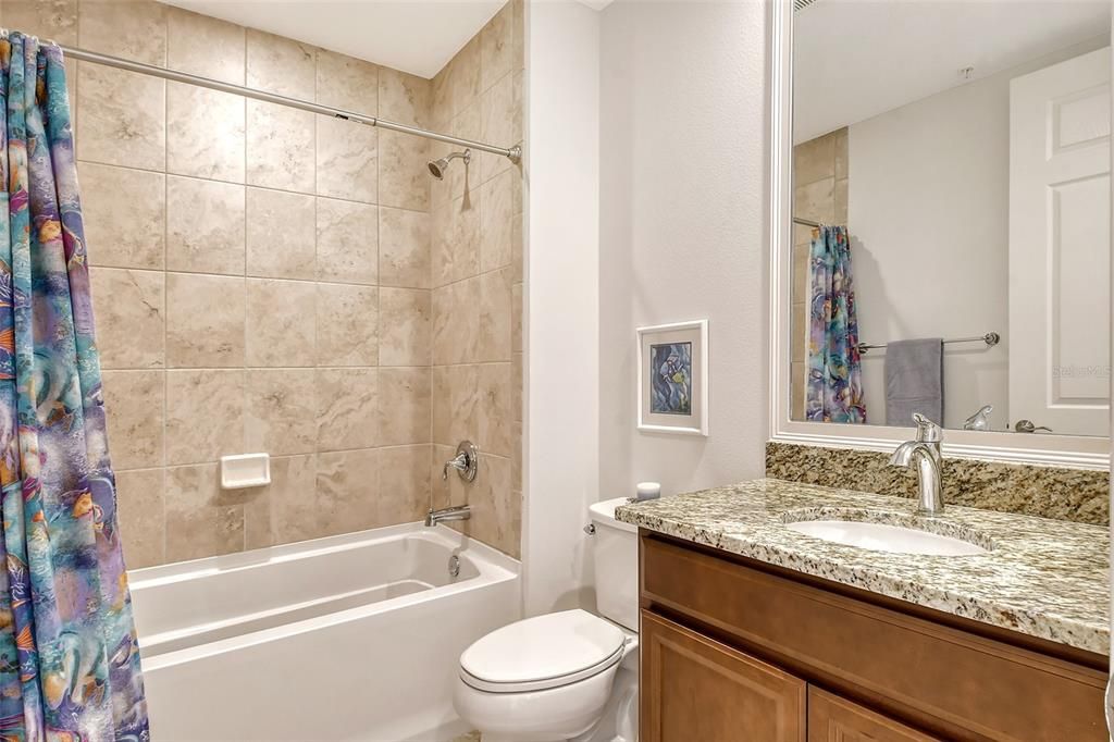 Guest bath with shower/tub.