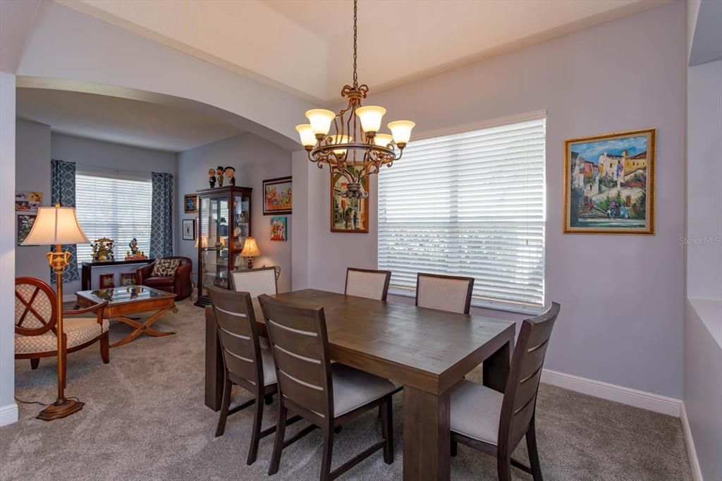 Formal Dining Room with tray ceiling