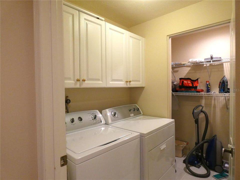 Washer/dryer in launndry room.