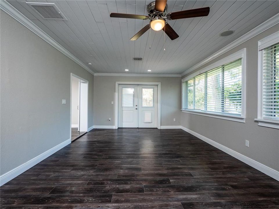 Den with French Door leading out to back yard