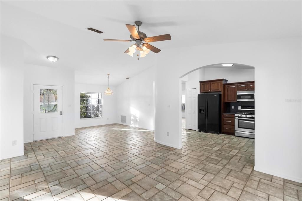 Kitchen/dining room from living room