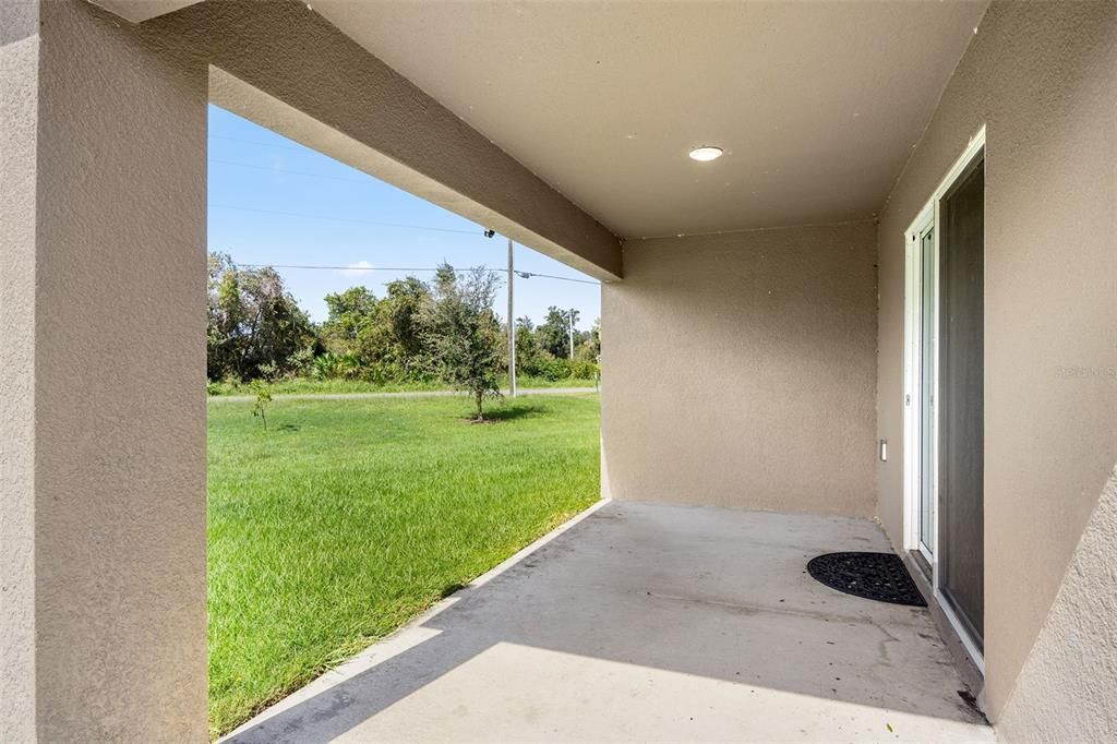 Covered rear porch.