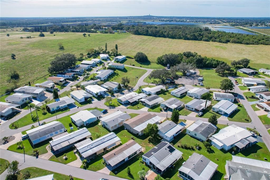 Aerial of the home and 55+ community Twin Fountains