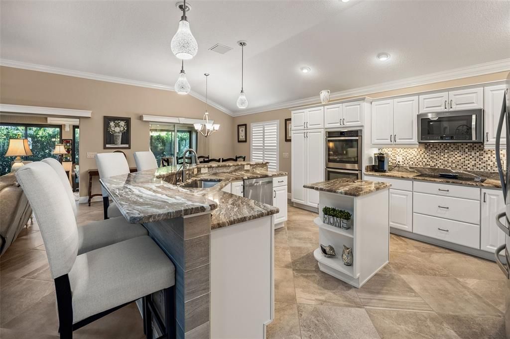 Pullout shelves, a corner lazy Susan, and stunning GRANITE countertops!