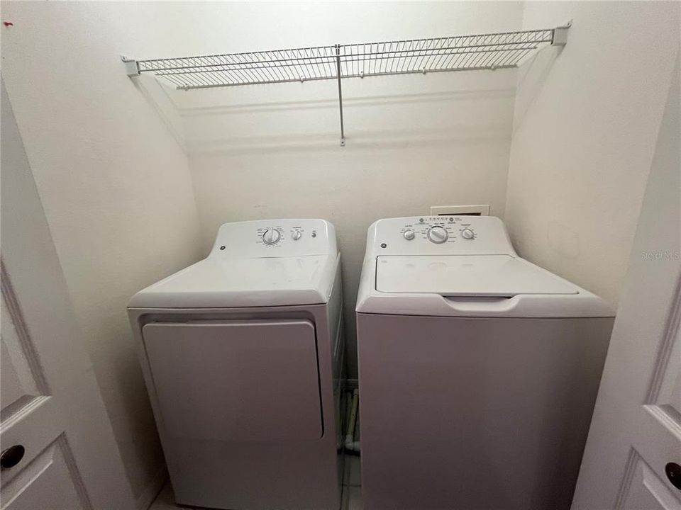 Washer and dryer are upstairs