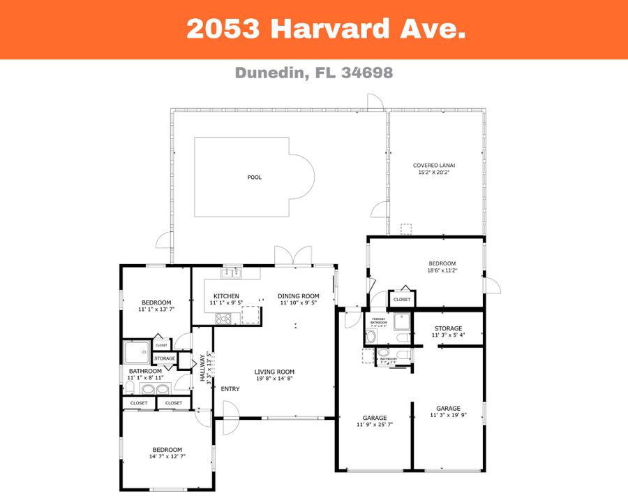 Primary Bedroom with 4 windows and 2 closets