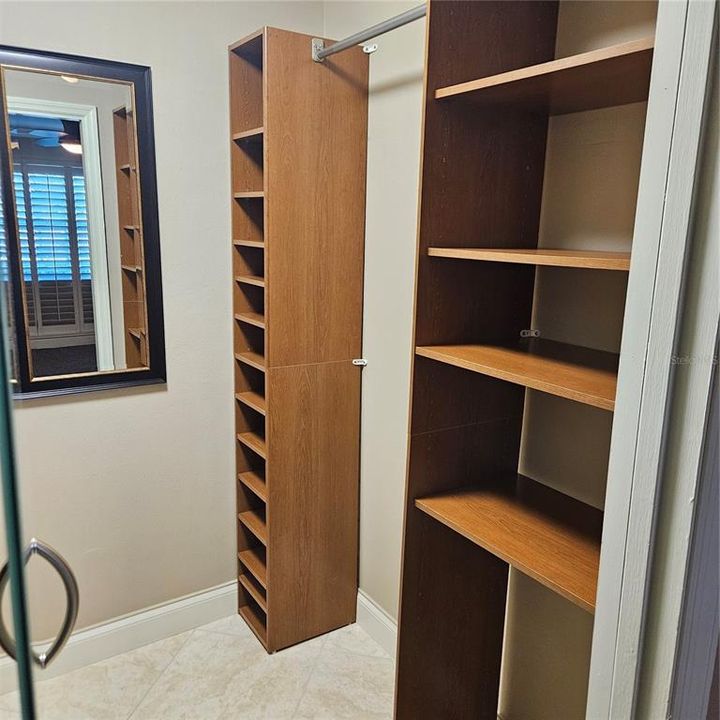 Walk In Closet with Built in Shelving