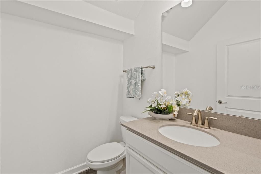 spacious powder room