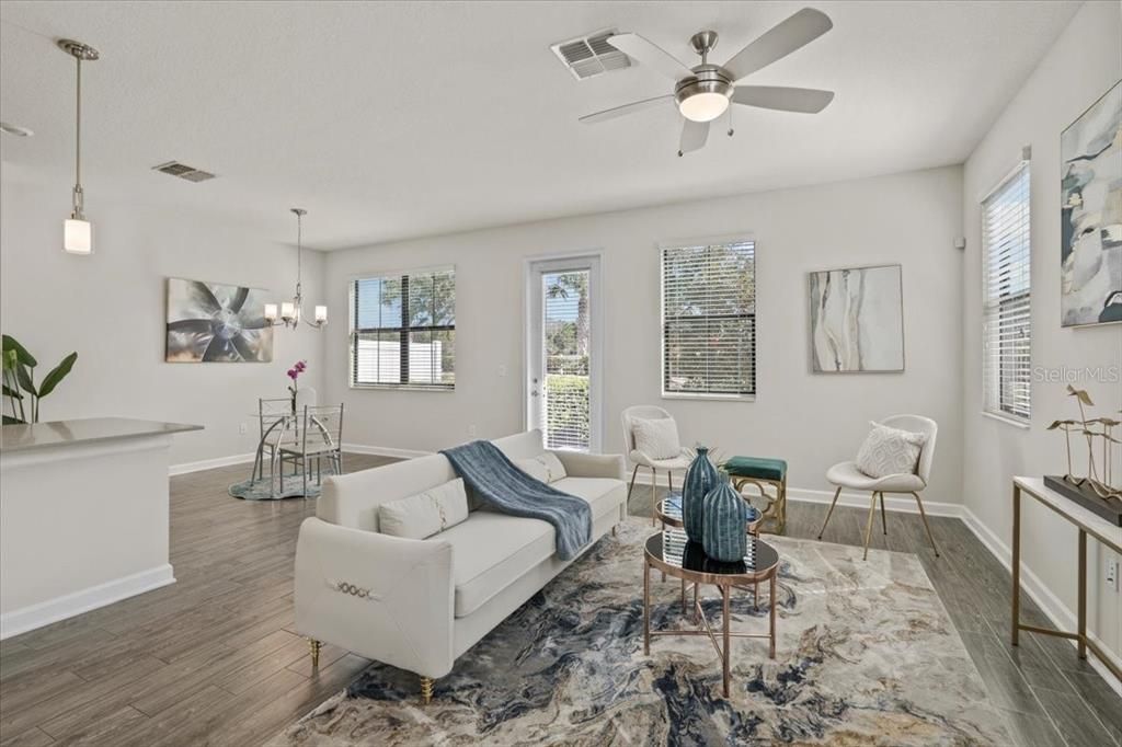 easy to clean tile flooring throughout the first floor