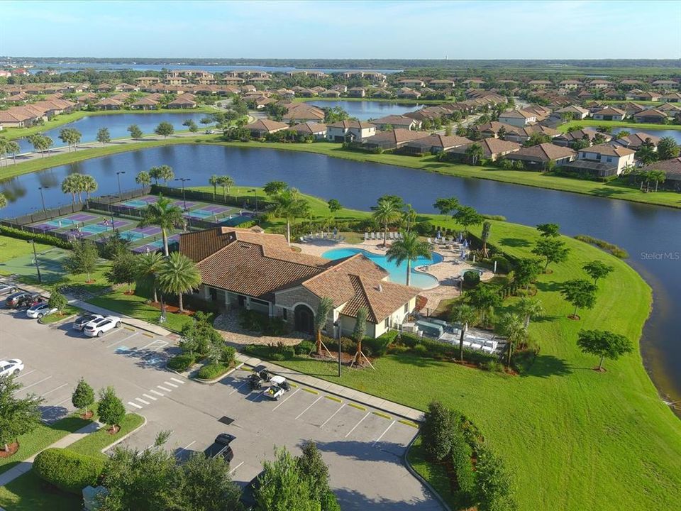 Aerial of the Main Clubhouse & Pool