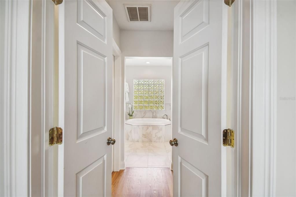 French Doors to the En Suite Bath from the Master Bedroom