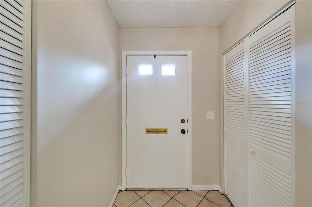 front door with closet space