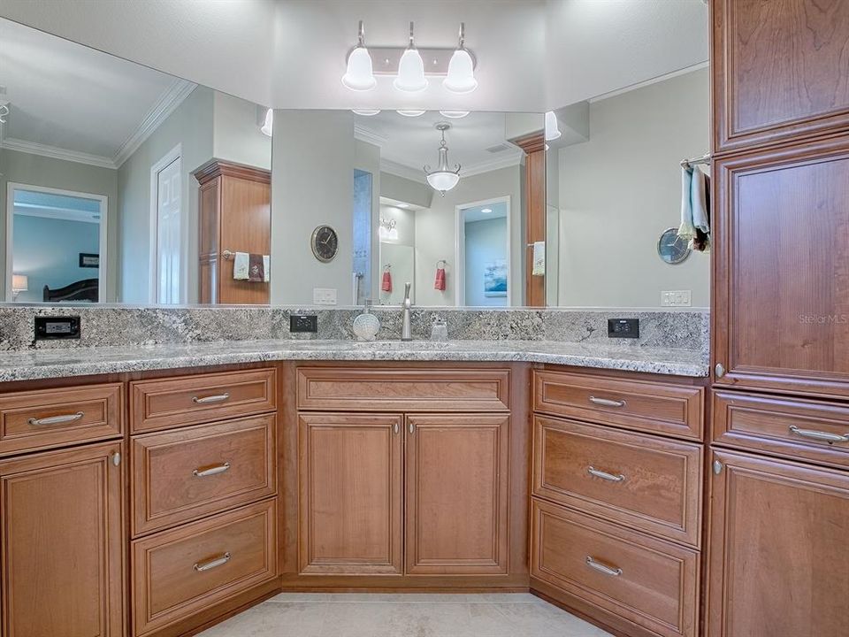 2ND VANITY TO THE RIGHT OF THE SHOWER, LINEN CLOSET AND HAMPER TO THE RIGHT.