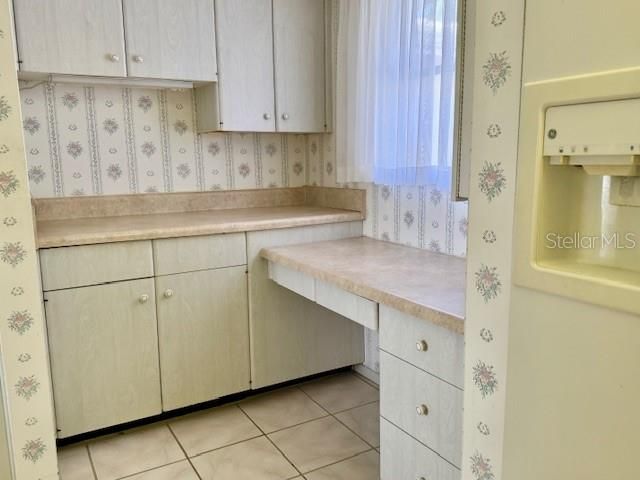 Desk area in kitchen