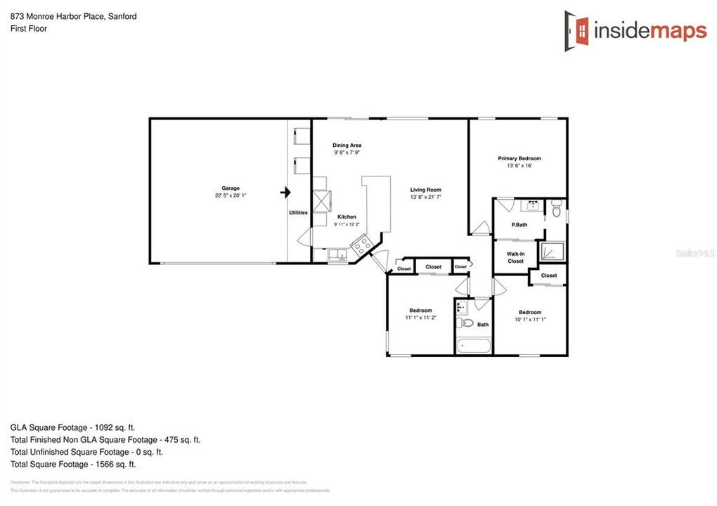 На продажу: $319,900 (3 спален, 2 ванн, 1123 Квадратных фут)