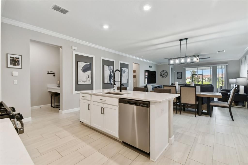 kitchen completely open to great room