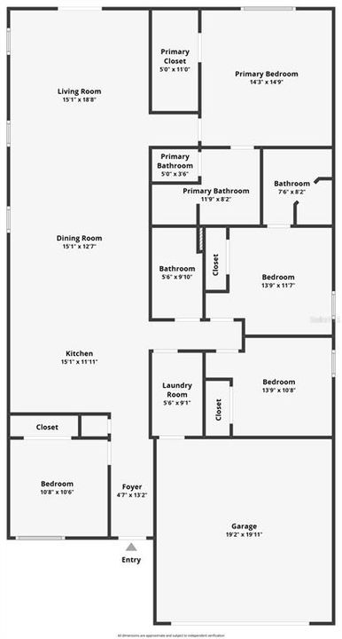 На продажу: $425,000 (4 спален, 3 ванн, 1868 Квадратных фут)