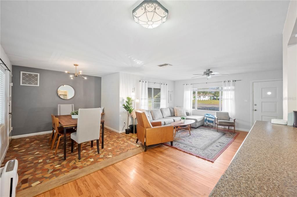 Open concept living/dining room