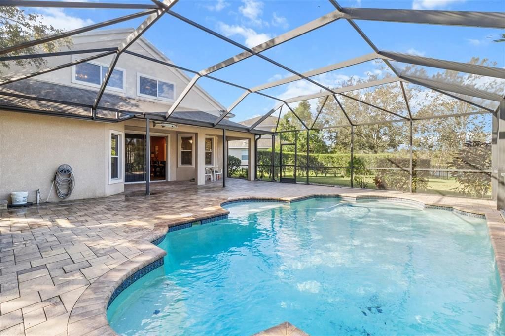 Custom 6' Heated Pool with In Pool Seating and Fountain Water Feature