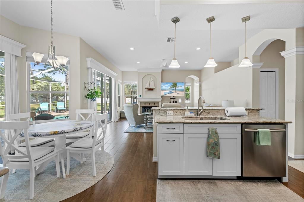 Kitchen, Nook & Family Room View