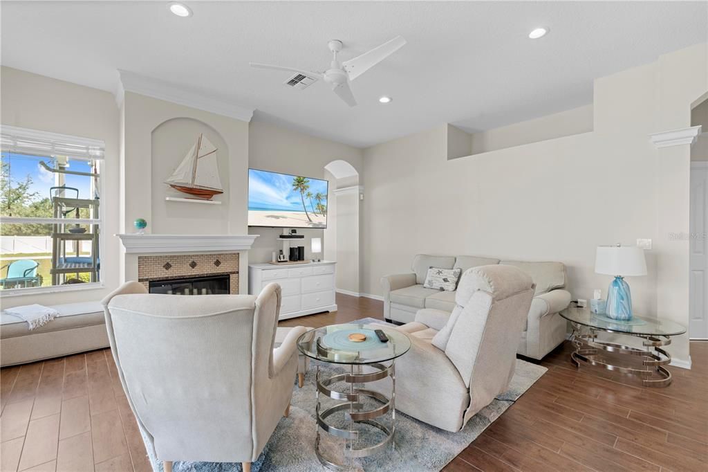 Family Room w/Wood-Burning Fireplace