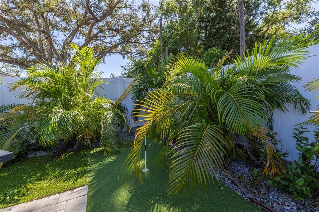 Backyard covered with new Astroturf - Installed 2023