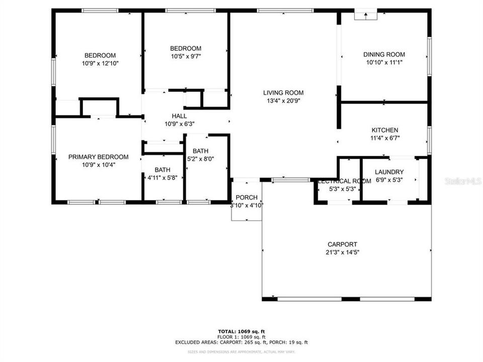 На продажу: $289,900 (3 спален, 1 ванн, 1155 Квадратных фут)