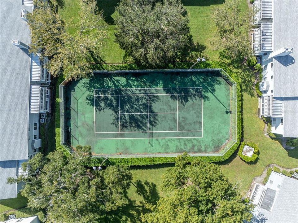 Aerial of tennis court