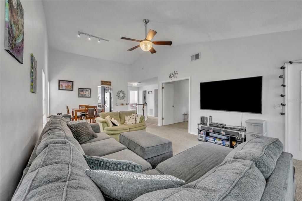 Living room looking into dining area