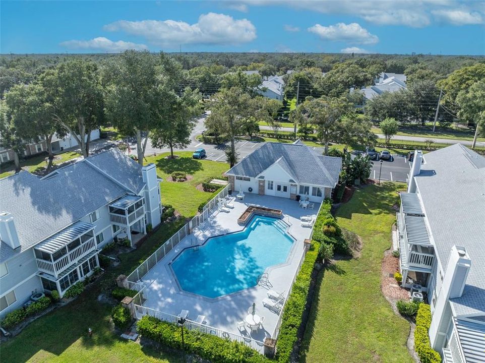 Aerial of community pool