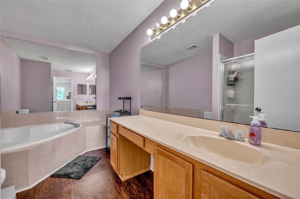 Master bathroom with tub.