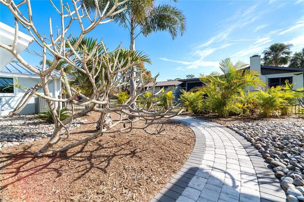 Paver Walkway fenced