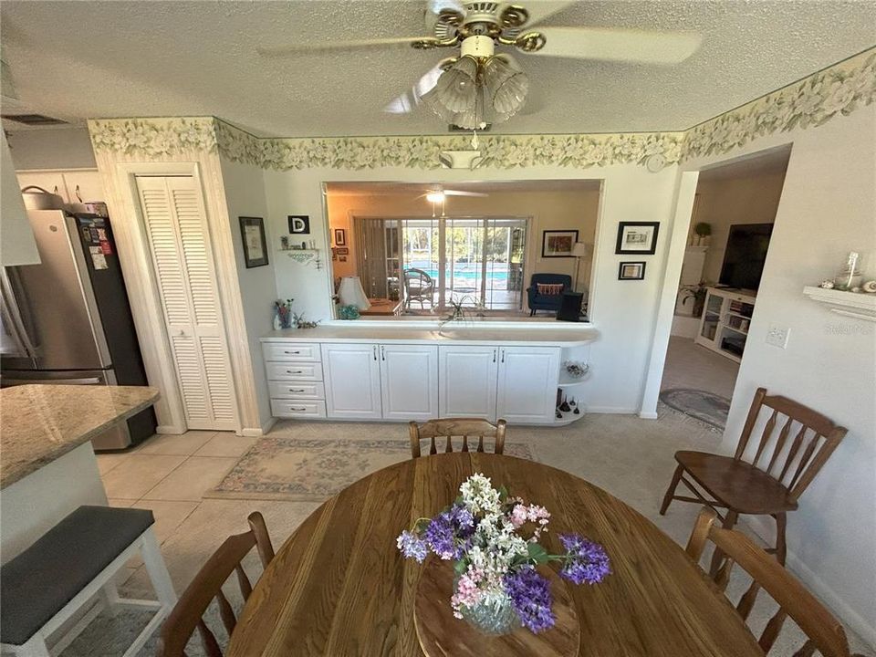 Buffet cabinets outside kitchen for extra storage