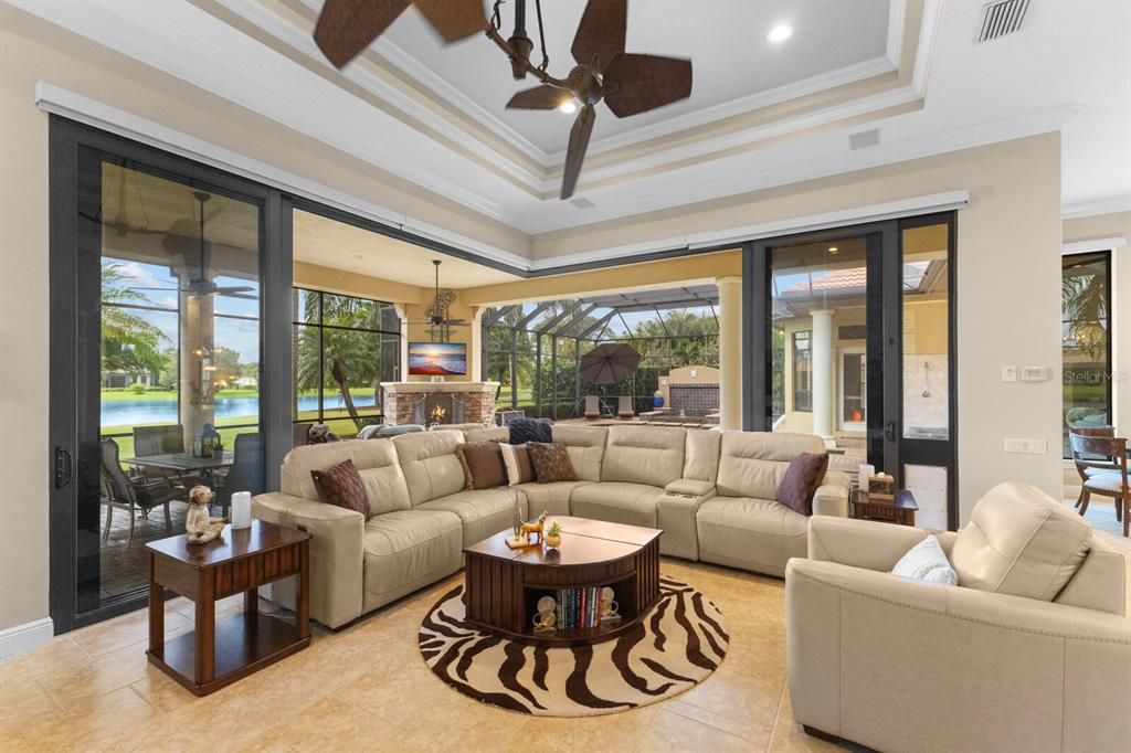 Family room with disappearing corner.