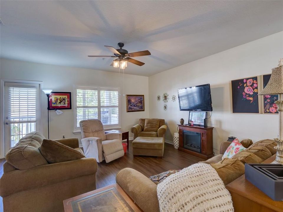 Living Room on 2nd Floor with Balcony