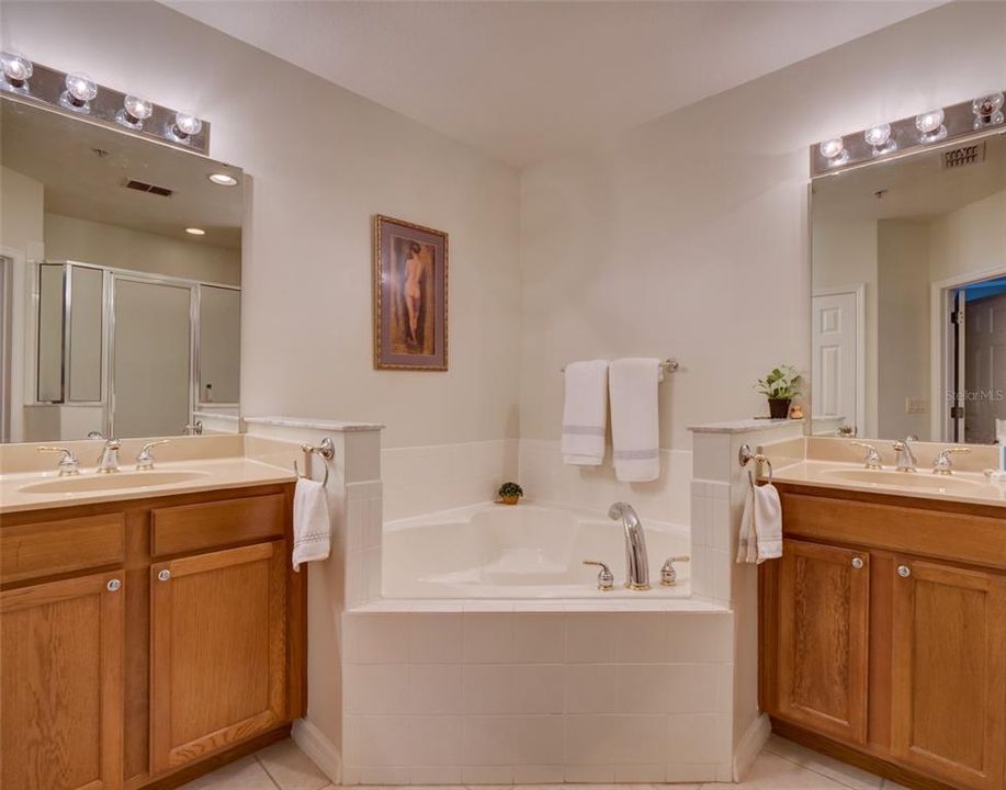 Master Bathroom with Dual Sinks, Jetted Tub & Shower