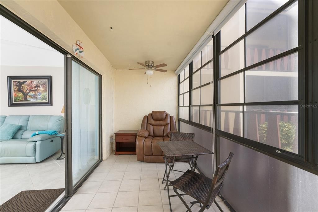 Sliding glass doors allow easy access to the lanai.