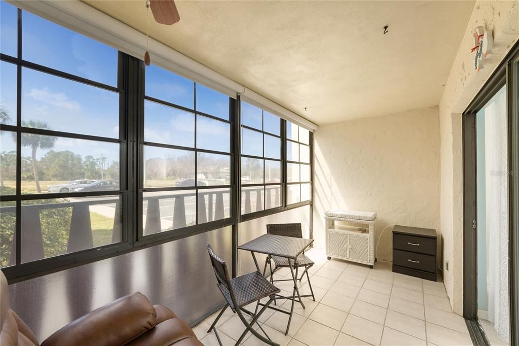 The lanai provides a nice sitting area.