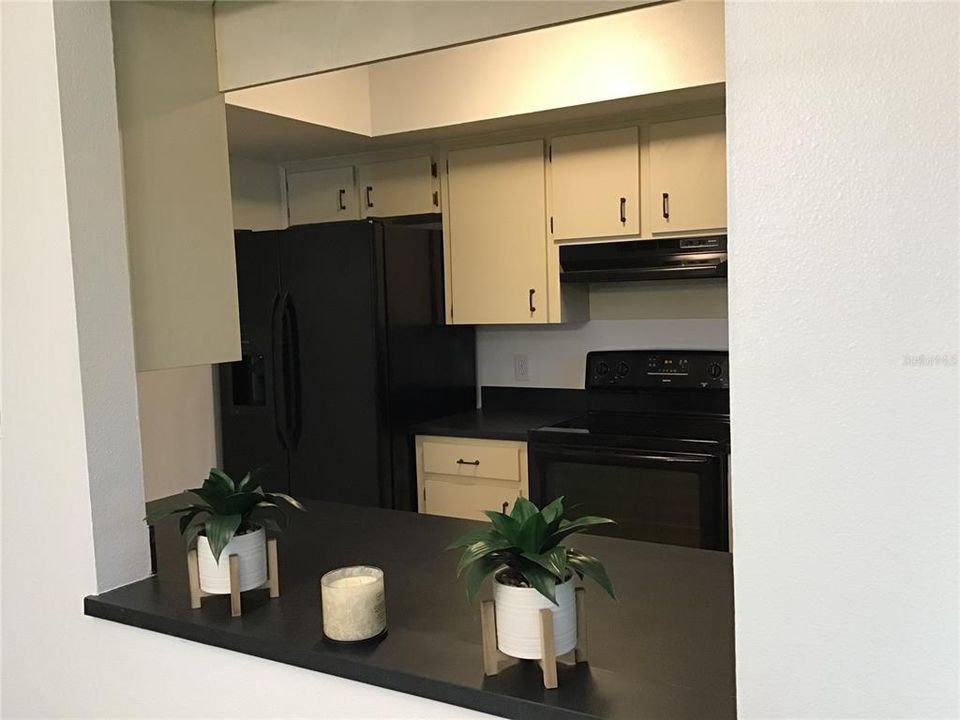 View into kitchen from dinning area