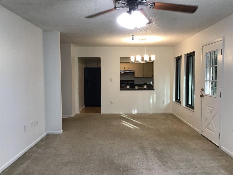 Living area looking towards dinning area and kitchen