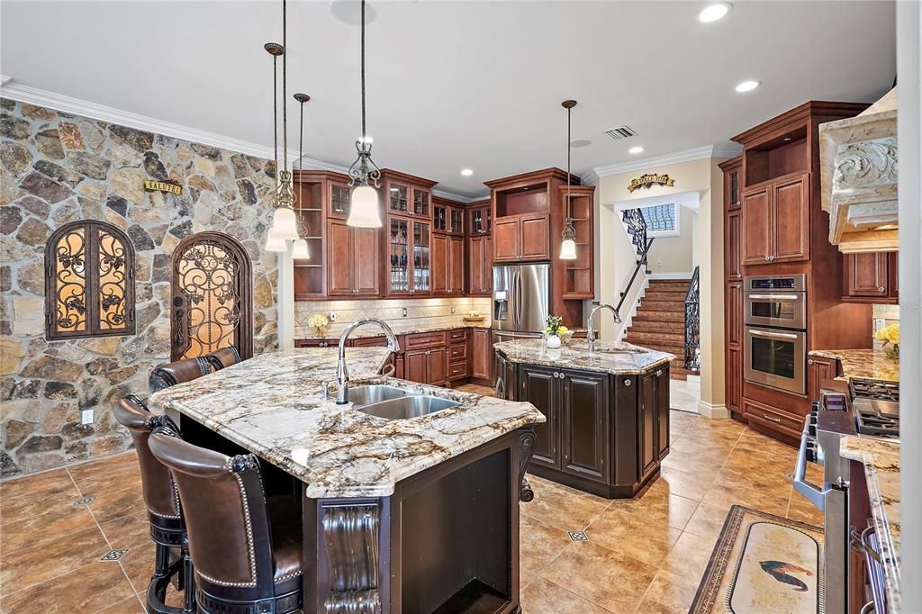 Kitchen Islands with Wine Cellar